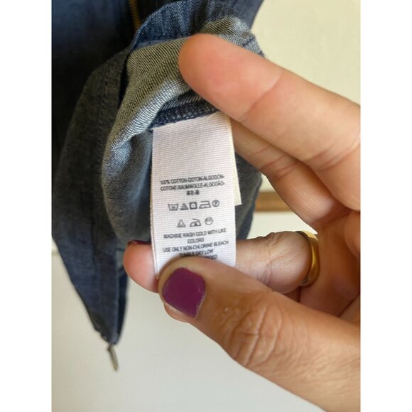 New! Free People Marjorie Denim Mini Dress Size Small Dark Wash Sleeveless Zip F - Picture 5 of 9
